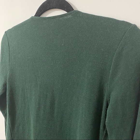 Wilfred Free Dark Green Criss Cross Knit Sweater - Picture 7 of 9